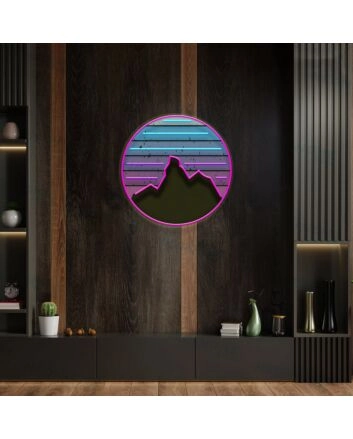 Sunset Wall Art Led Uv Neon Sign Purple Sunset Art Decor