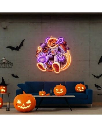 Astronaut Pumpkin Uv Light Stellar Neon Art And Installation