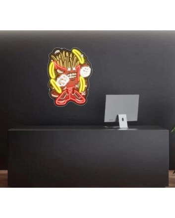 French Fries Cartoon Uv Light Neon Art And Easy Install