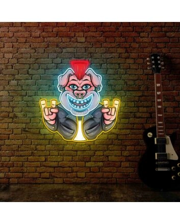 Rockstar Pig Uv Light Durable Neon Art For Your Home