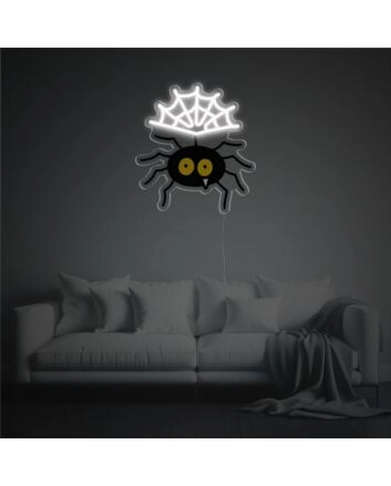 Spider Weaving Web LED Neon Acrylic Artwork