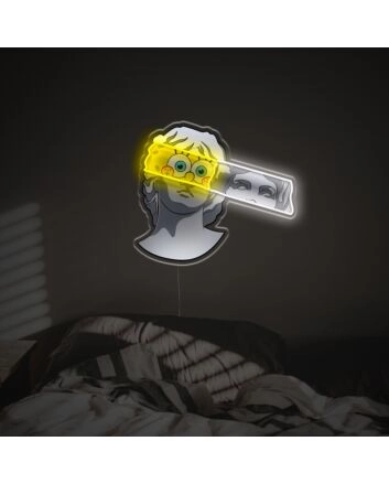 Statue With Spongebob Face LED Neon Acrylic Artwork