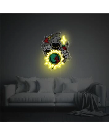 Witch With Magic Ball LED Neon Acrylic Artwork