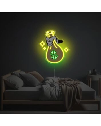 A Bag Of Money LED Neon Acrylic Artwork