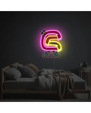 Abstract Hands Guy LED Neon Acrylic Artwork