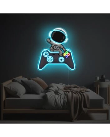 Astronaut With Gamepad LED Neon Acrylic Artwork