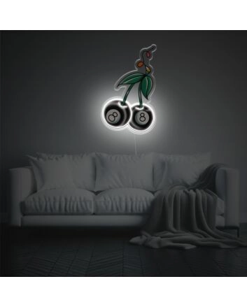 Black Eight Cheery LED Neon Acrylic Artwork