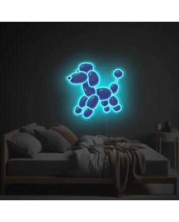Blue Liittle Dog Shaped Balloon LED Neon Acrylic Artwork