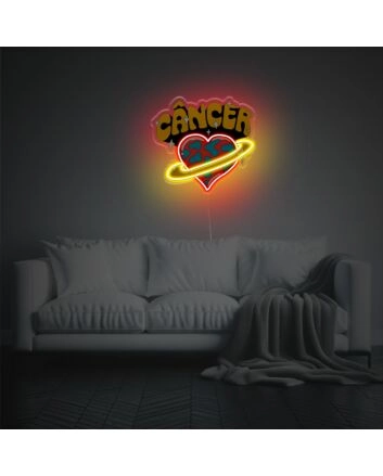 Cancer With Heart LED Neon Acrylic Artwork