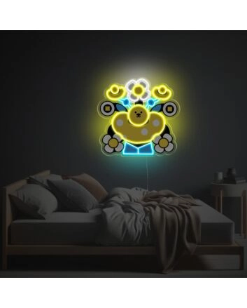 Chinese Ingots Man LED Neon Acrylic Artwork