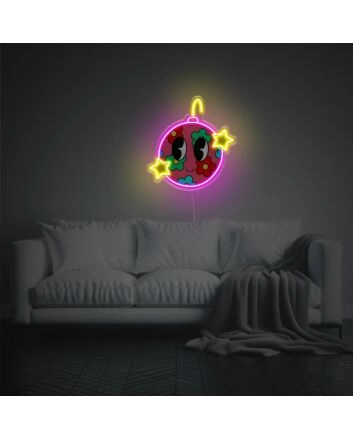 Christmas Ring Bell With Flowers LED Neon Acrylic Artwork
