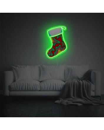 Christmas Socks LED Neon Acrylic Artwork