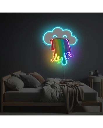 Cloud With Rainbow LED Neon Acrylic Artwork