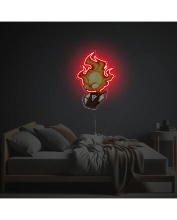 Cool Fire Boy In Suit LED Neon Acrylic Artwork