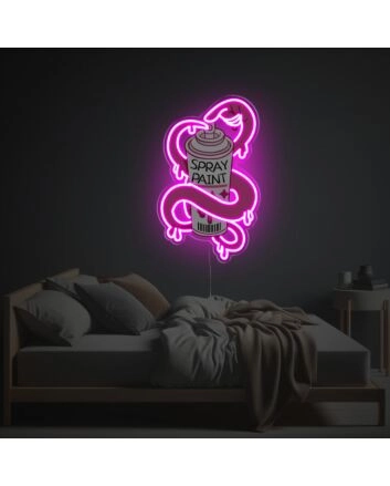 Cool Pinky Spray Print LED Neon Acrylic Artwork