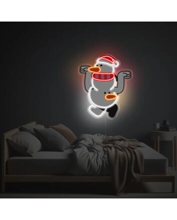 Double Head Snow Man LED Neon Acrylic Artwork