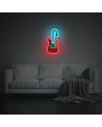Electric Guitar With Snake LED Neon Acrylic Artwork