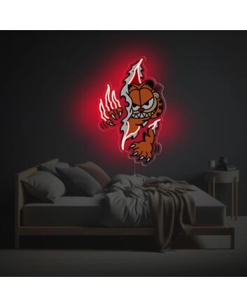 Ferocious Garfield Cat LED Neon Acrylic Artwork