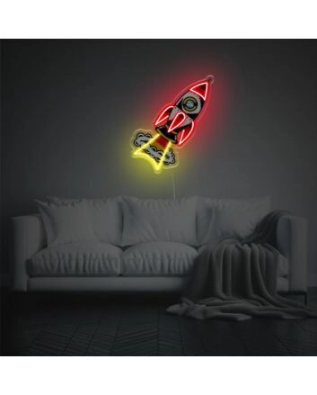 Firing Rocket LED Neon Acrylic Artwork