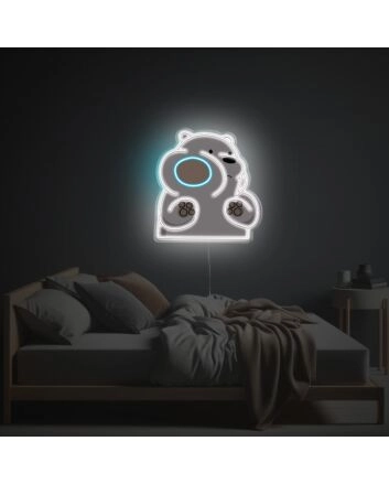 Funny Ice Bear LED Neon Acrylic Artwork