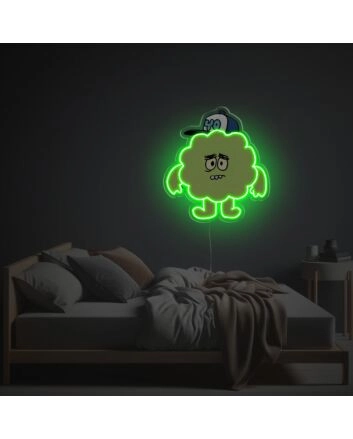 Green Guy With Baseball Cap LED Neon Acrylic Artwork