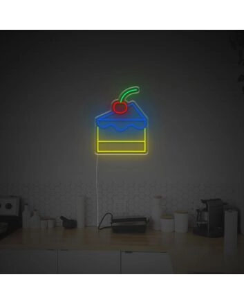 Cake With Cheery LED Neon Sign