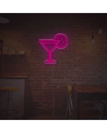 Cocktail With Lemon LED Neon Sign