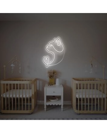 Cat With Love LED Neon Sign