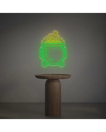 Gold Pot St Patricks Day LED Neon Sign