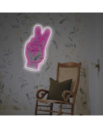Aesthetic Peace Gesture LED Neon Sign
