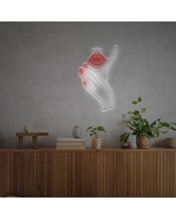 Lady With Red Nail LED Neon Sign