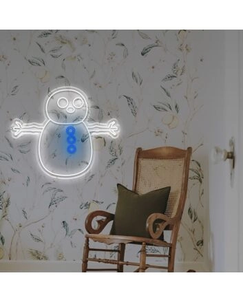 Snowman Outline LED Neon Sign