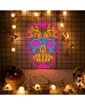 Sugar Skull LED Neon Sign 40inch