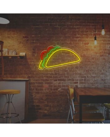 Taco Outline LED Neon Sign