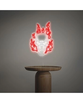Burning Skull Head LED Neon Sign