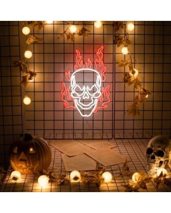 Burning Skull Head LED Neon Sign