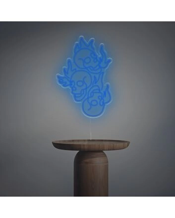 Burning Skull Heads LED Neon Sign