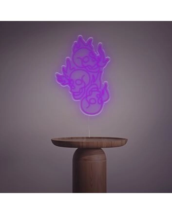 Burning Skull Heads LED Neon Sign