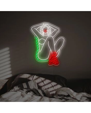 Sitting Bikini Lady LED Neon Sign