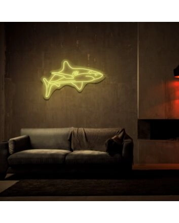 White Tip Shark Neon Sign