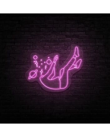 Falling Into Space Neon Sign