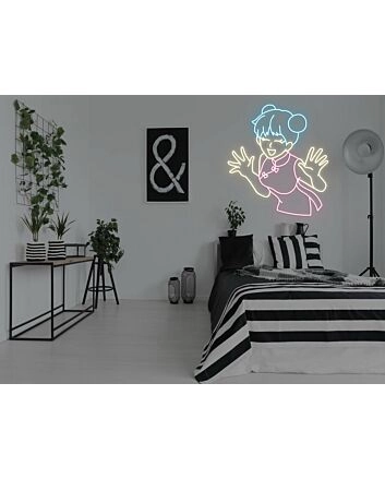 Anime Laughing Girl Neon Sign