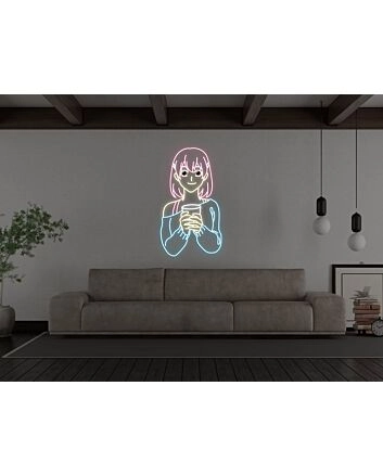 Anime Thirsty Girl Neon Sign