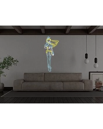 Anime Warrior Girl Neon Sign