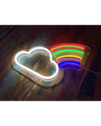 Little Cloud And Rainbow Neon Sign