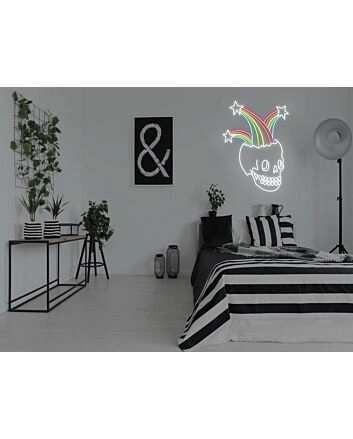 Rainbow Skull Neon Sign