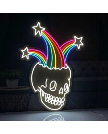 Rainbow Skull Neon Sign