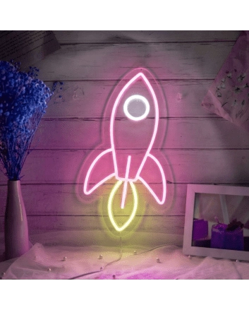 Rocket Ship Neon Sign