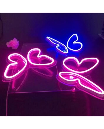 3 Butterflies On One Board Neon Sign