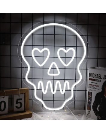 Skull With Hearts LED Neon Sign
